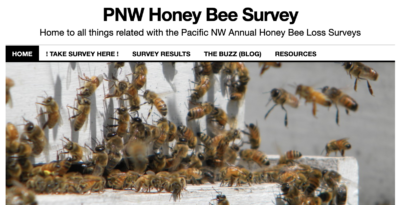 screen shot of pnw honey bee survey web page